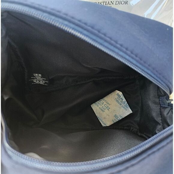 Dior Beauty CD Logo Blue Cosmetic Makeup Bag Dopp Kit Trousse Pouch - Picture 6 of 7